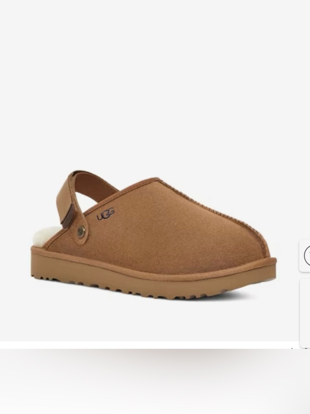 UGG Chestnut Brown Shearling-Lined Slip-On Clog Mule Never worn. - Picture 3 of 9